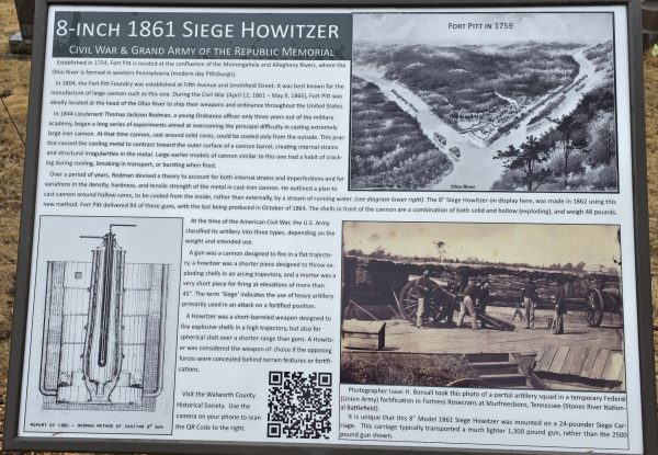 8-INCH 1861 SIEGE HOWITZER WAR MEMORIAL PANEL