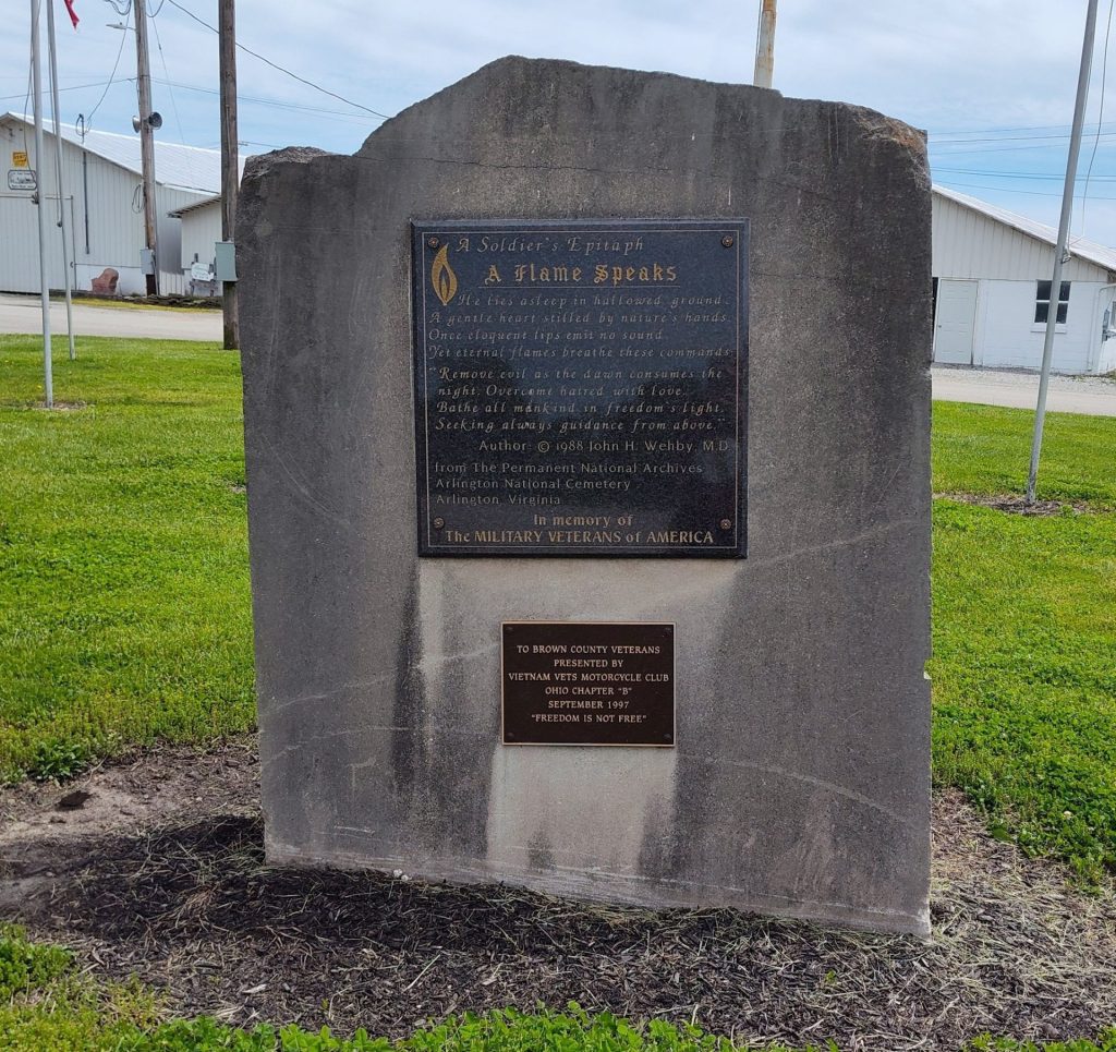 A SOLDIER’S EPITAPH A FLAME SPEAKS WAR MEMORIAL