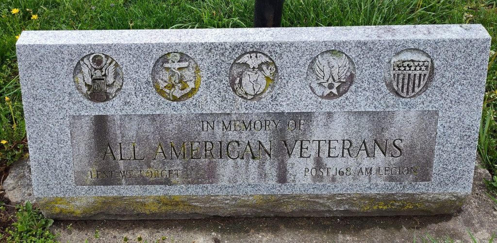 AMERICAN LEGION POST 168 VETERANS MEMORIAL FLAGPOLE STONE