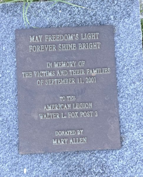 AMERICAN LEGION POST 2 SEPTEMBER 11, 2001 MEMORIAL PLAQUE
