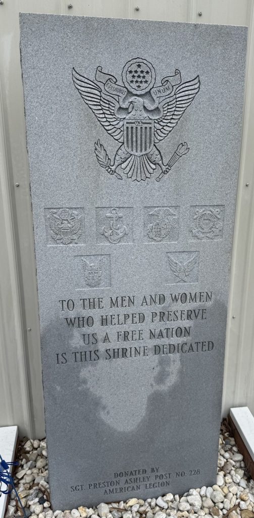 AMERICAN LEGION POST 228 VETERANS MEMORIAL STONE