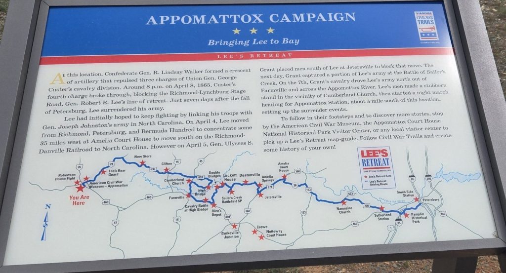 APPOMATTOX CAMPAIGN BRINGING LEE TO BAY WAR MEMORIAL PANEL