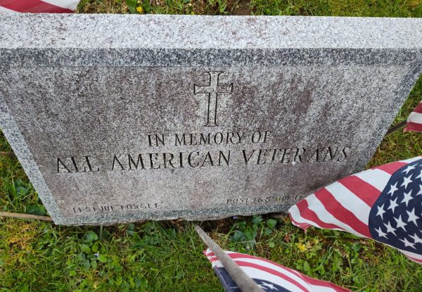 ASSUMPTON CEMETERY ALL VETERANS MEMORIAL FLAGPOLE STONE