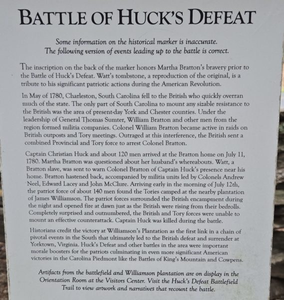 BATTLE OF HOCK’S DEFEAT REVOLUTIONARY WAR MEMORIAL STONE