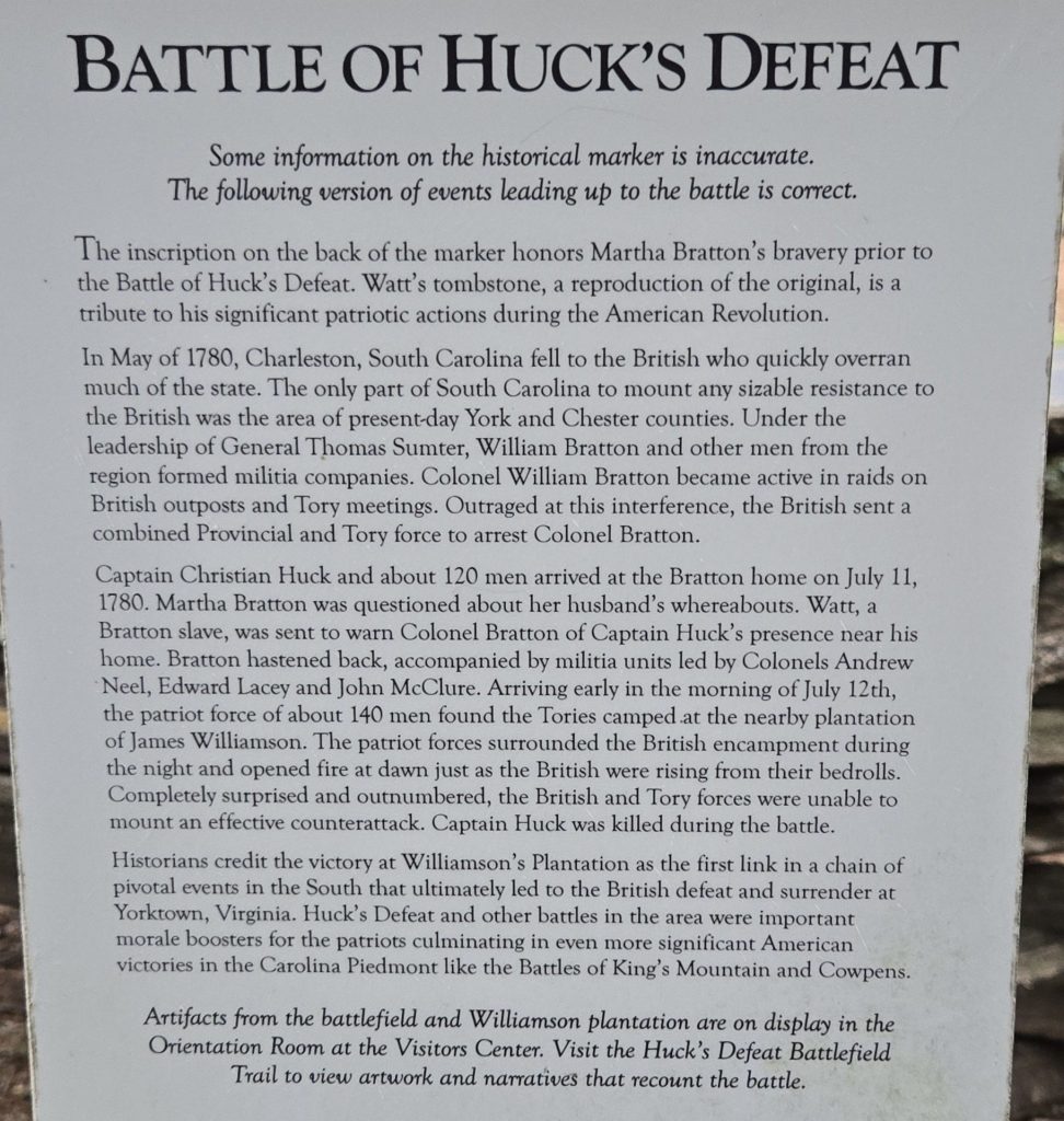 BATTLE OF HOCK’S DEFEAT REVOLUTIONARY WAR MEMORIAL STONE