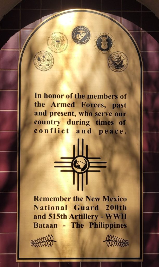 BELEN ARMED FORCES WAR MEMORIAL PLAQUE