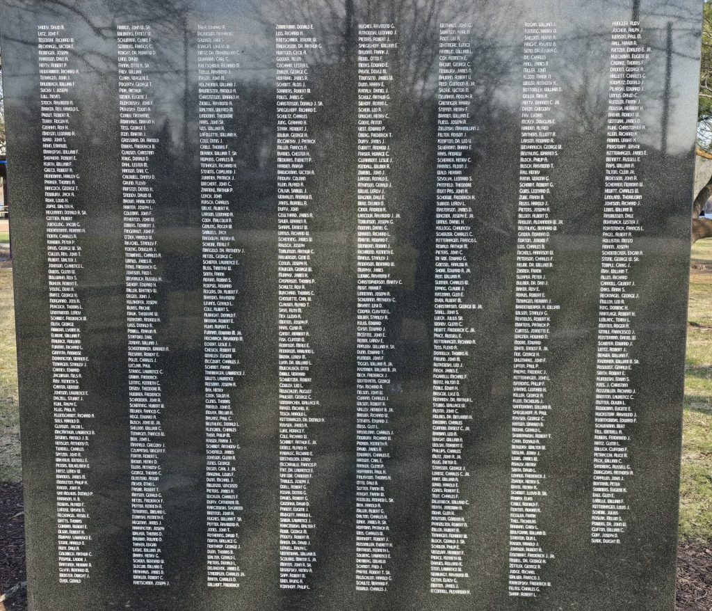 BURLINGTON WORLD WARS AND NATIONAL CONFLICTS VETERANS MEMORIAL STONE A