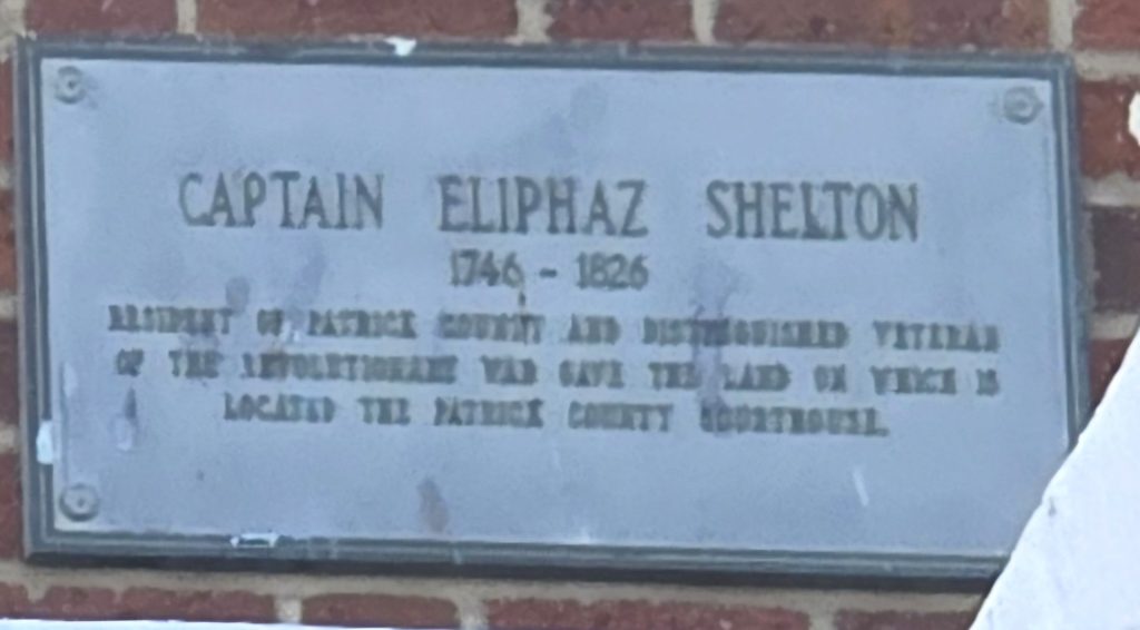 CAPTAIN ELIPHAZ SHELTON REVOLUTIONARY WAR MEMORIAL PLAQUE
