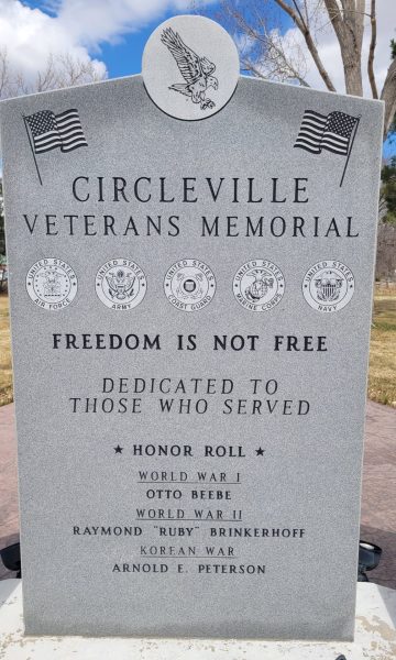 CIRCLEVILLE VETERANS MEMORIAL STONE A