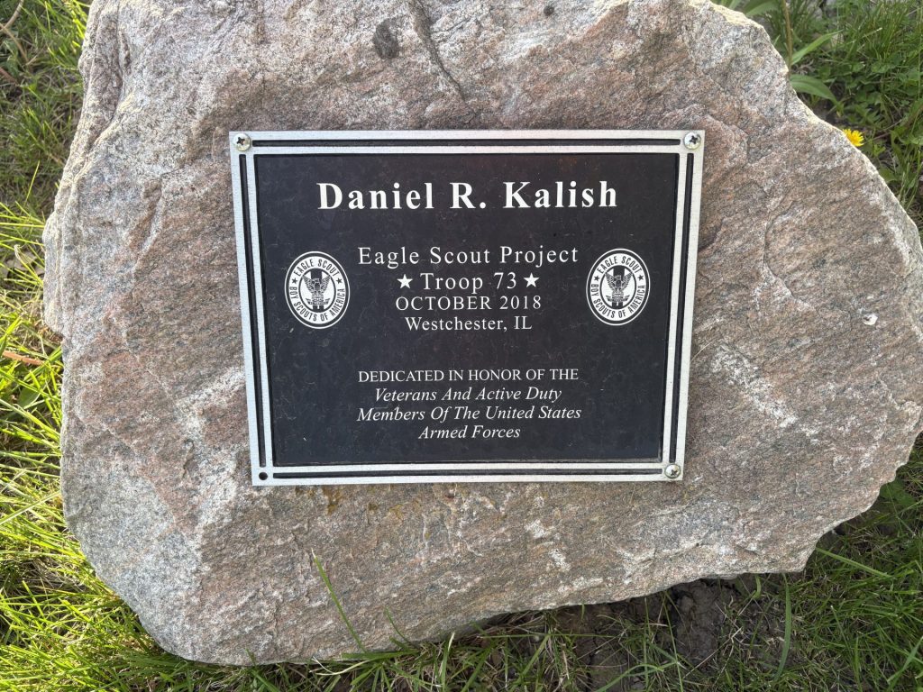 DANIEL R. KALISH EAGLE SCOUT PROJECT TROOP 73 VETERANS MEMORIAL PLAQUE