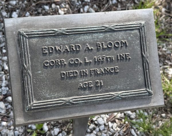 EDWARD A. BLOOM WAR MEMORIAL PLAQUE