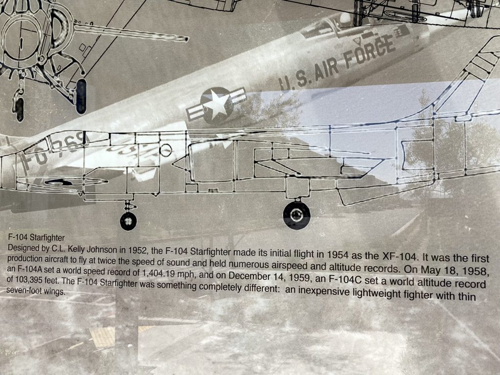 F-104 STARFIGHTER 1954 MEMORIAL AIRCRAFT PLAQUE