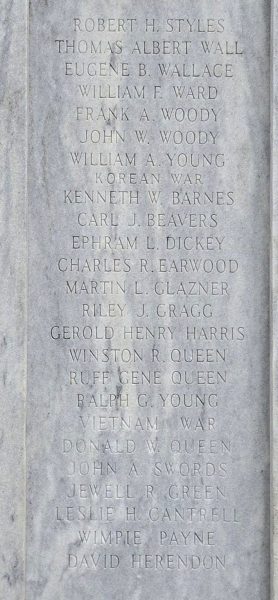 FANNIN COUNTY SUPREME SACRIFICE WAR MEMORIAL SIDE D