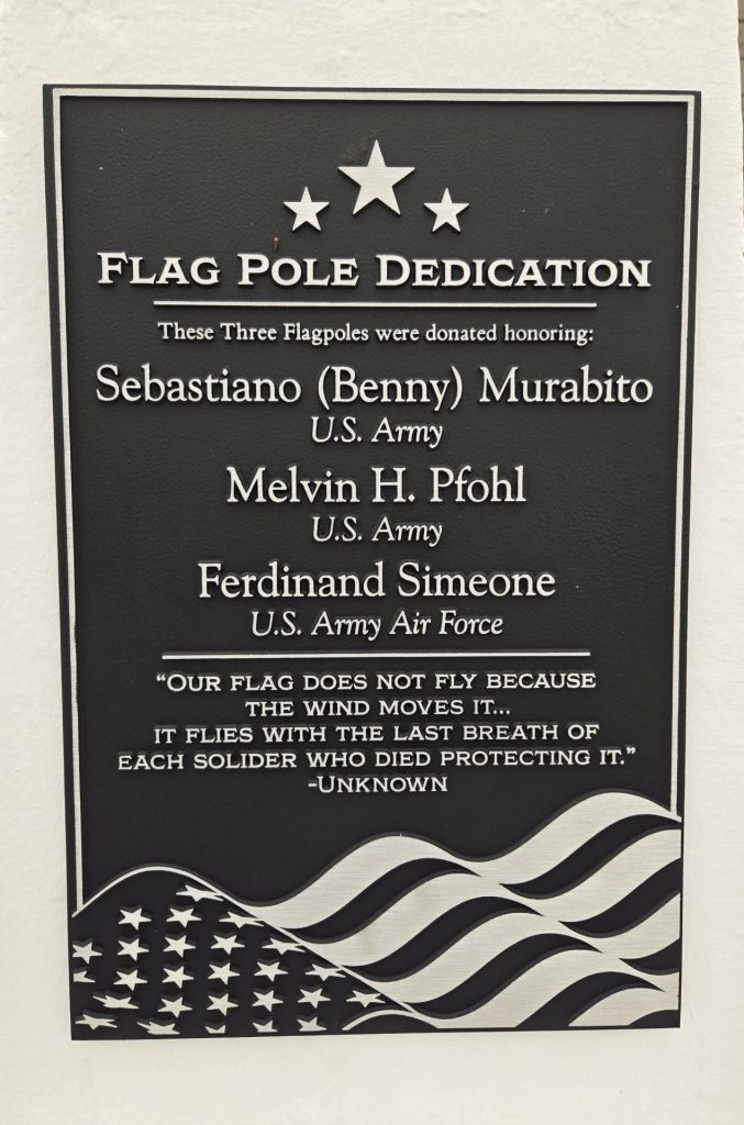 FLAG POLE DEDICATION MEMORIAL PLAQUE