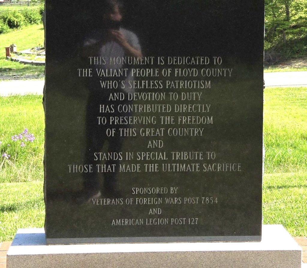 FLOYD COUNTY VETERANS MEMORIAL BACK