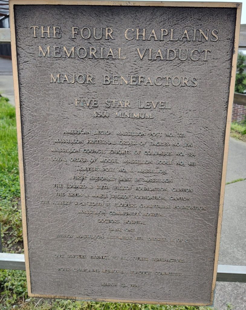FOUR CHAPLAINS MEMORIAL VIADUCT BACK END PLAQUE B