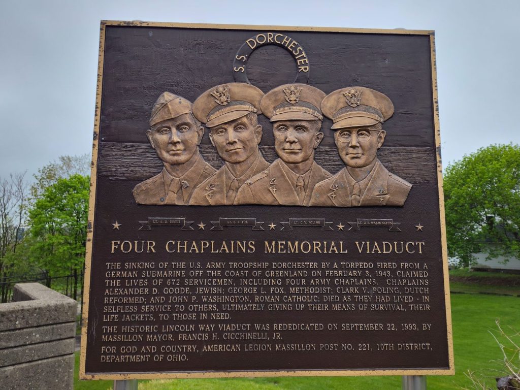 FOUR CHAPLAINS MEMORIAL VIADUCT FRONT END PLAQUE