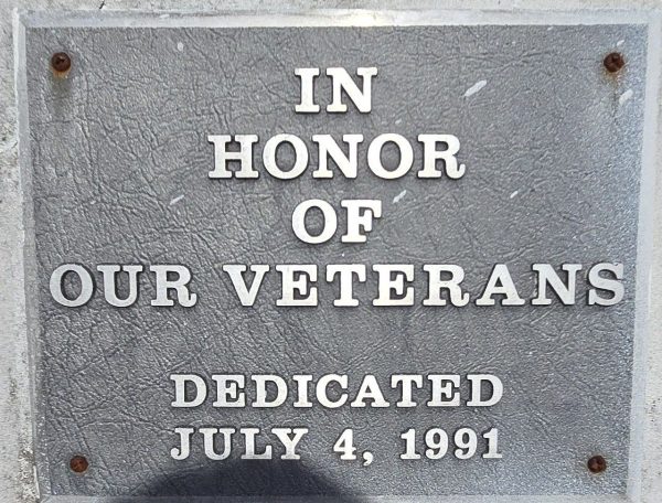 GLEN ALPINE VETERANS MEMORIAL PLAQUE