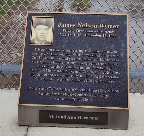 JAMES NELSON WYMER WAR MEMORIAL PLAQUE