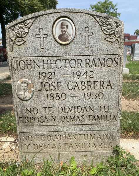 JOHN HECTOR RAMOS WAWR MEMORIAL CEMETERY STONE