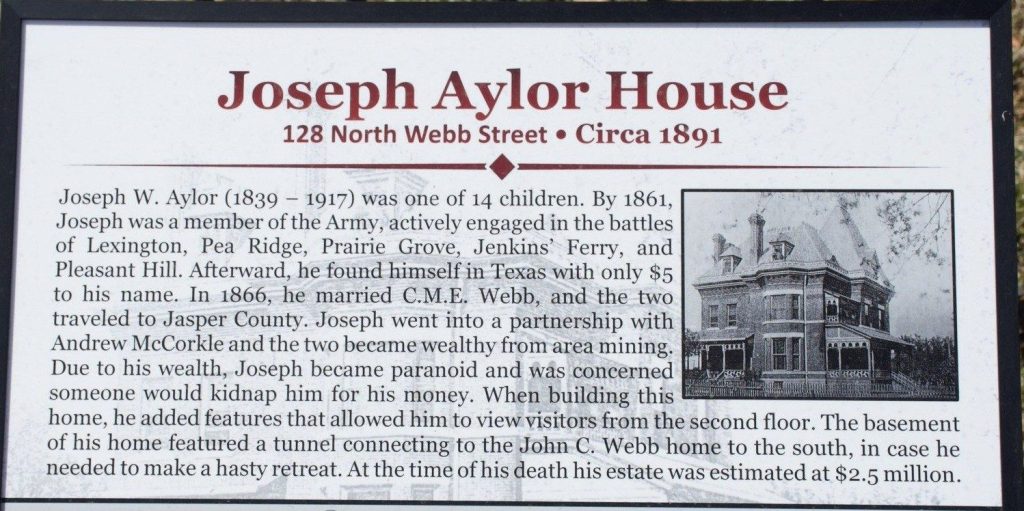 JOSEPH AYLOR HOUSE WAR MEMORIAL PANEL