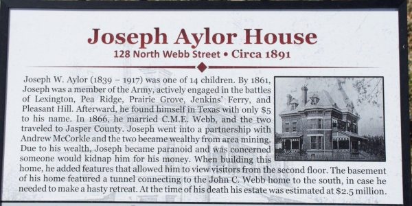 JOSEPH AYLOR HOUSE WAR MEMORIAL PANEL