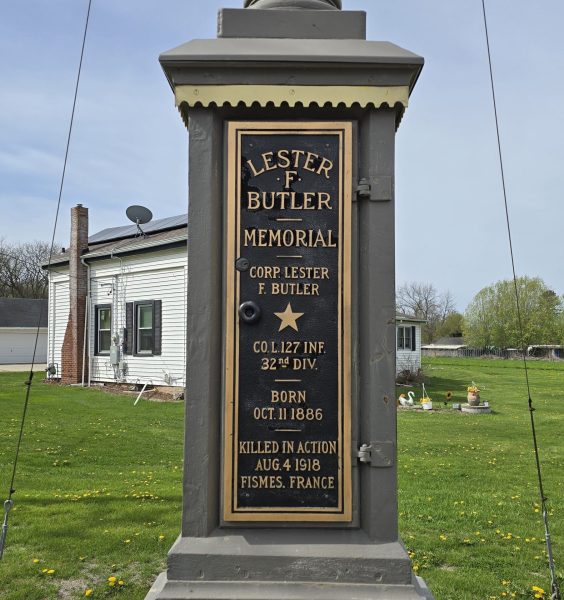 LESTER F BUTLER MEMORIAL CLOCK PLAQUE A