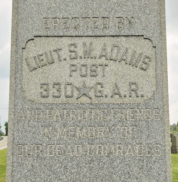 LIEUT. S.M. ADAMS POST 330 G.A.R. WAR MEMORIAL STONE