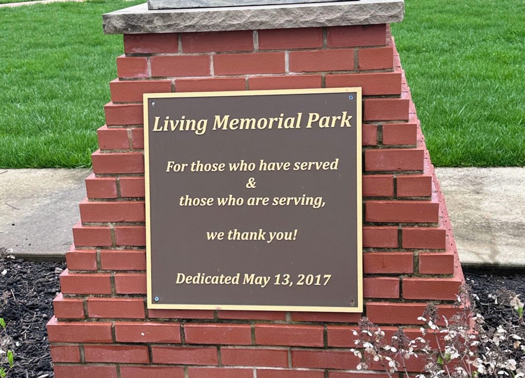 LIVING MEMORIAL PARK PLAQUE