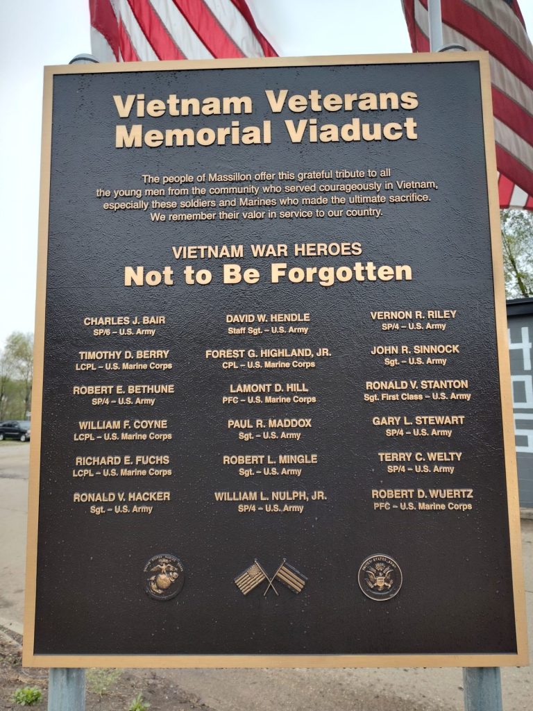 MASSILLON VIETNAM VETERANS MEMORIAL VIADUCT PLAQUE