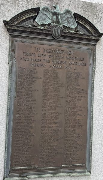 NEW ROCHELLE SUPREME SACRIFICE WORLD WAR II MEMORIAL PLAQUE