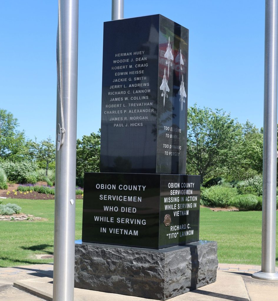 OBION COUNTY VIETNAM VETERANS MEMORIAL SIDE A