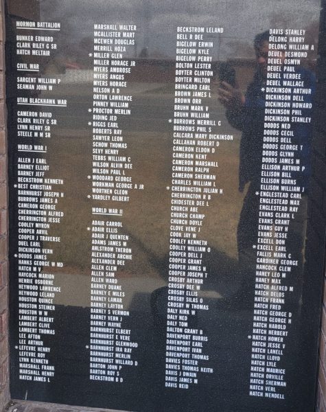 PANGUITCH-HATCH VETERANS HONOR ROLL MEMORIAL PLAQUE B