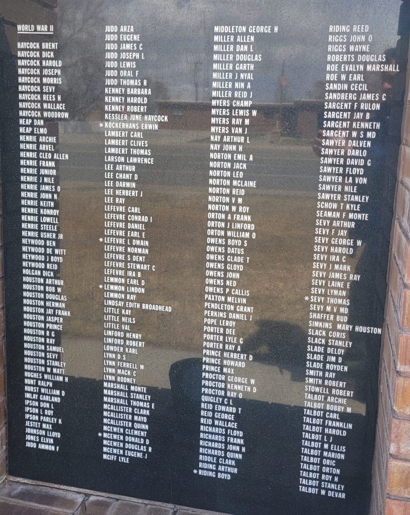 PANGUITCH-HATCH VETERANS HONOR ROLL MEMORIAL PLAQUE C