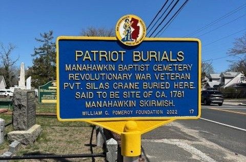 PATRIOT BURIALS MANAHAWKIN BAPTIST CEMETERY REVOLUTIONARY WAR MEMORIAL MARKER