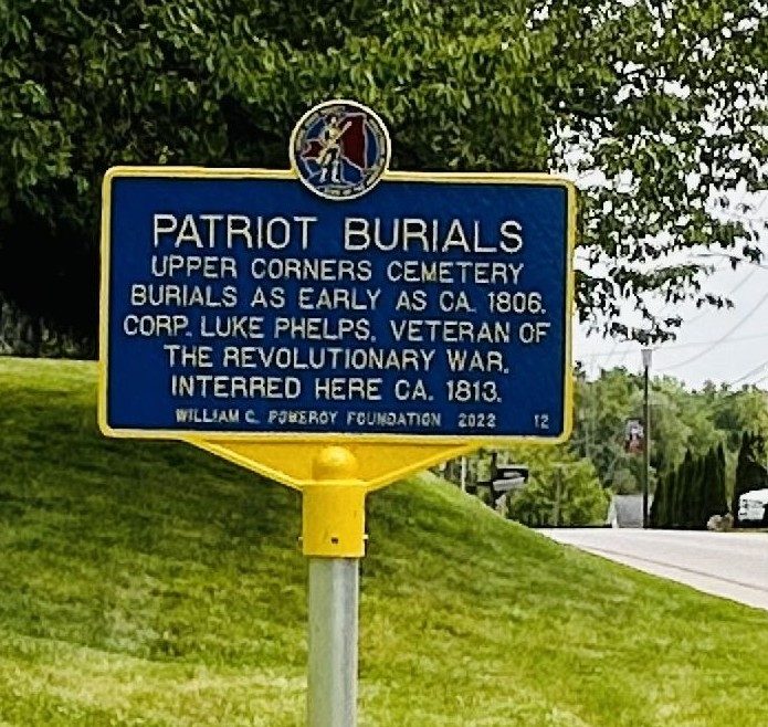PATRIOT BURIALS UPPER CORNERS CEMETERY REVOLUTIONARY WAR MEMORIAL MARKER