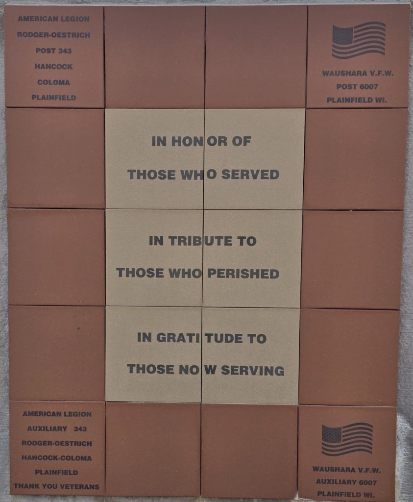 PLAINFIELD IN HONOR OF THOSE WHO SERVED MEMORIAL PAVERS