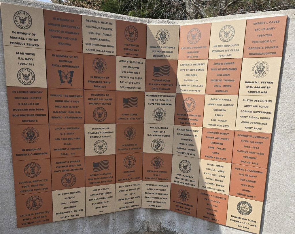 PLAINFIELD VETERANS MEMORIAL WALL