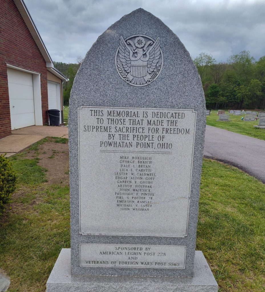 POWHATAN POINT SUPREME SACRIFICE WAR MEMORIAL