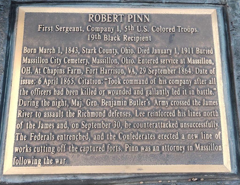 ROBERT PINN MEDAL OF HONOR WAR MEMORIAL PLAQUE