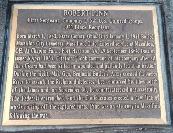 ROBERT PINN MEDAL OF HONOR WAR MEMORIAL PLAQUE
