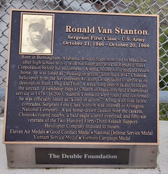 RONALD VAN STANTON WAR MEMORIAL PLAQUE