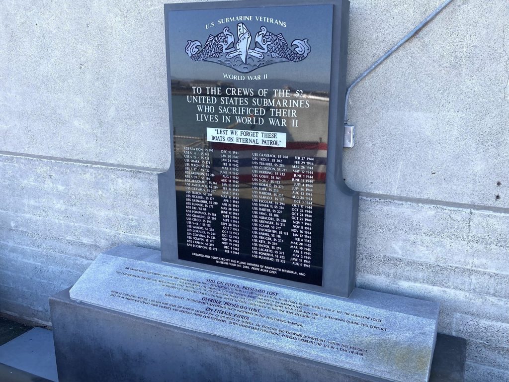 SAN FRANCISCO BOATS ON ETERNAL PATROL WAR MEMORIAL PLAQUE
