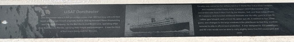 SEBASTIAN FOUR CHAPLAINS MEMORIAL PLAQUE A