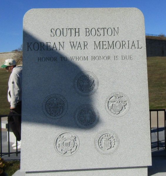SOUTH BOSTON KOREAN WAR MEMORIAL STONE BACK