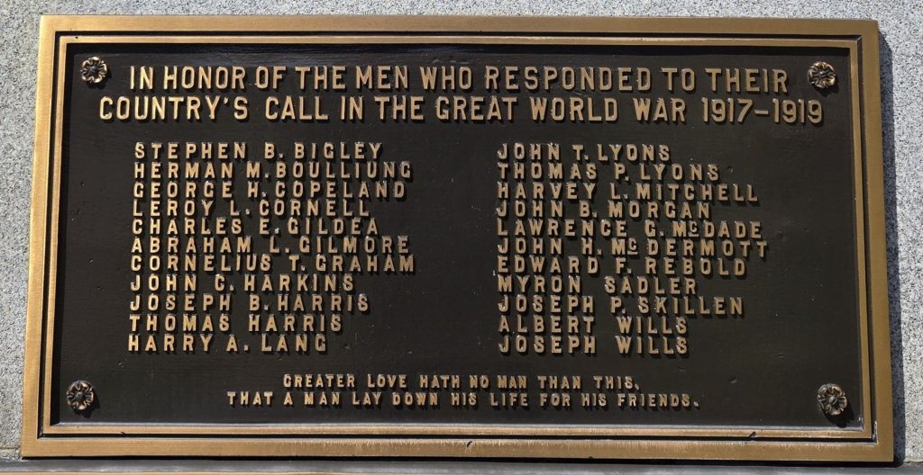 SOUTH VERSAILLES TWP WAR VETERANS MEMORIAL PLAQUE A