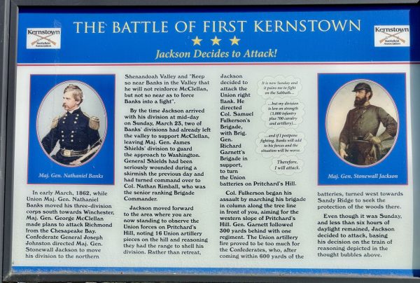 THE BATTLE OF FIRST KERNSTOWN JACKSON ATTACK MEMORIAL PANEL