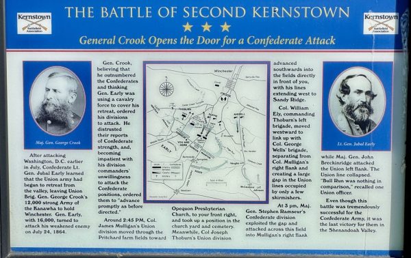 THE BATTLE OF SECOND KERNSTOWN GENERAL CROOK MEMORIAL PANEL
