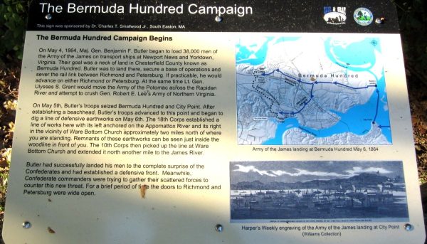 THE BERMUDA HUNDRED CAMPAIGN BEGINS MEMORIAL PANEL