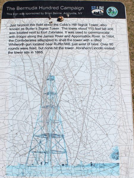 THE BERMUDA HUNDRED CAMPAIGN COBB’S HILL MEMORIAL PLAQUE